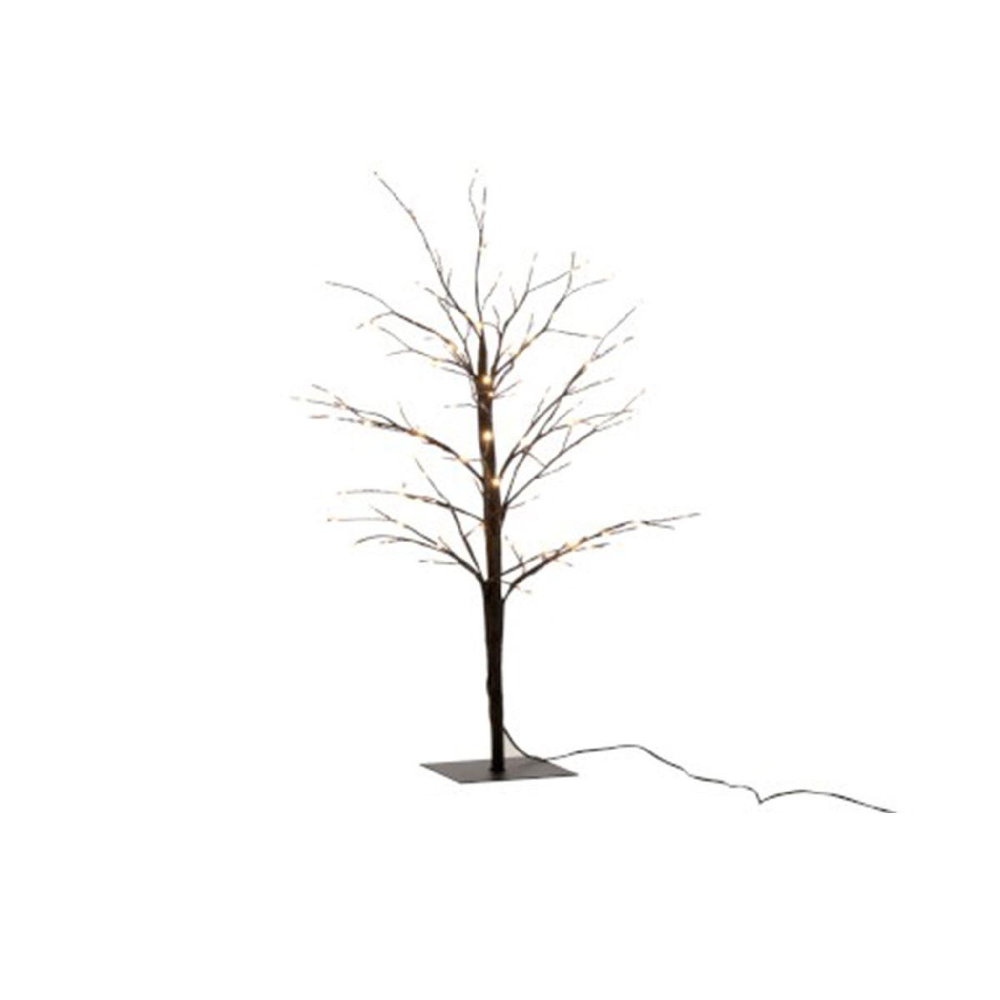 Voir la diapositive 2 : J-LINE Plante artificielle déco led  arbre nu  57cm noir
