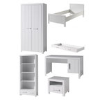 Vipack Vipack  ERIK  Lit simple + Lit gigogne + Armoire + Bureau + Table de Chevet + Bibliothèque