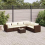 Voir la diapositive 1 : VIDAXL Salon de jardin avec coussins 7 pcs marron resine tressee