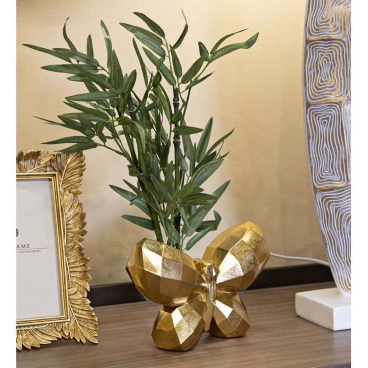 Paris Prix Vase Déco en Résine  Papillon  22cm Or