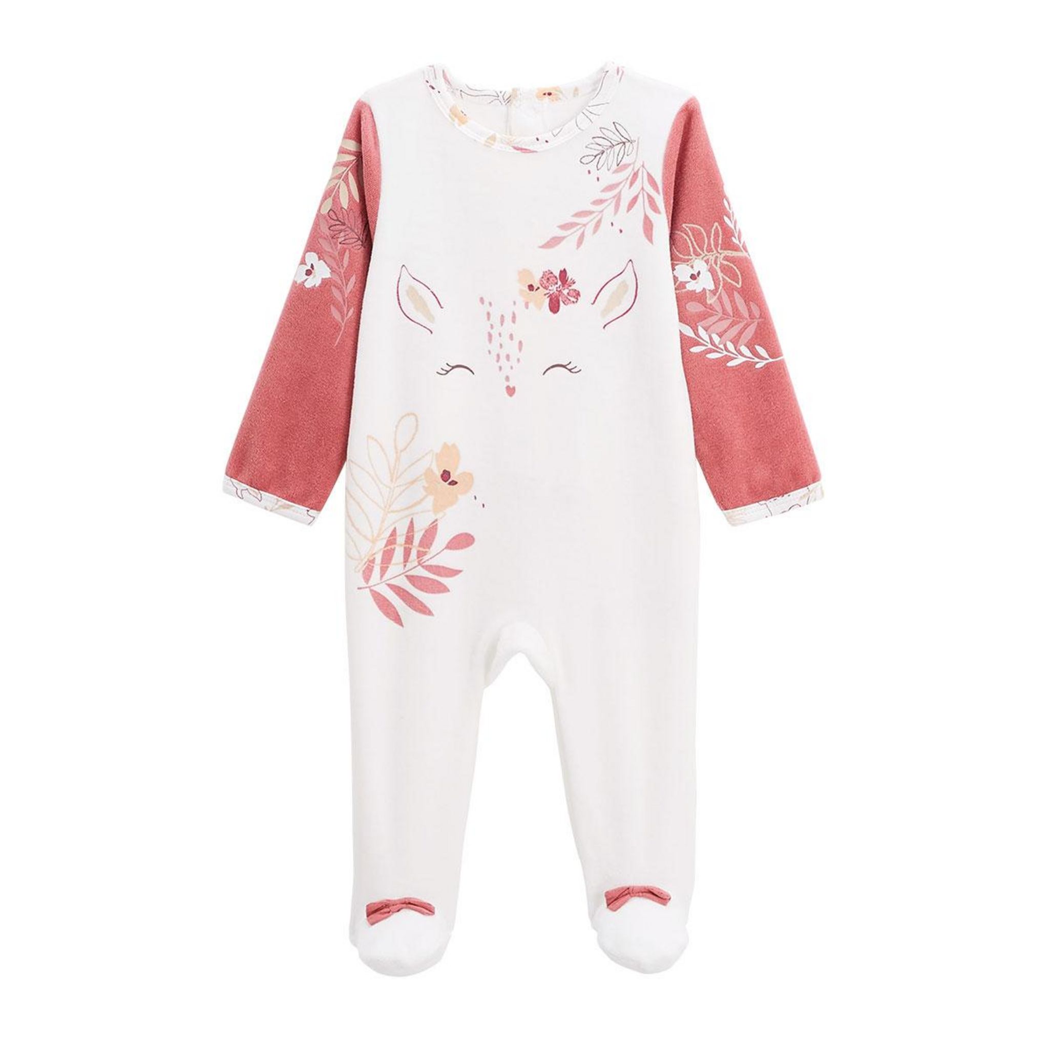 Pyjama Bébé En Velours Doux - Style Cache-cache Avec Motif Paresseux - Taille Petit Bégouin (Label Oeko-Tex) - 6