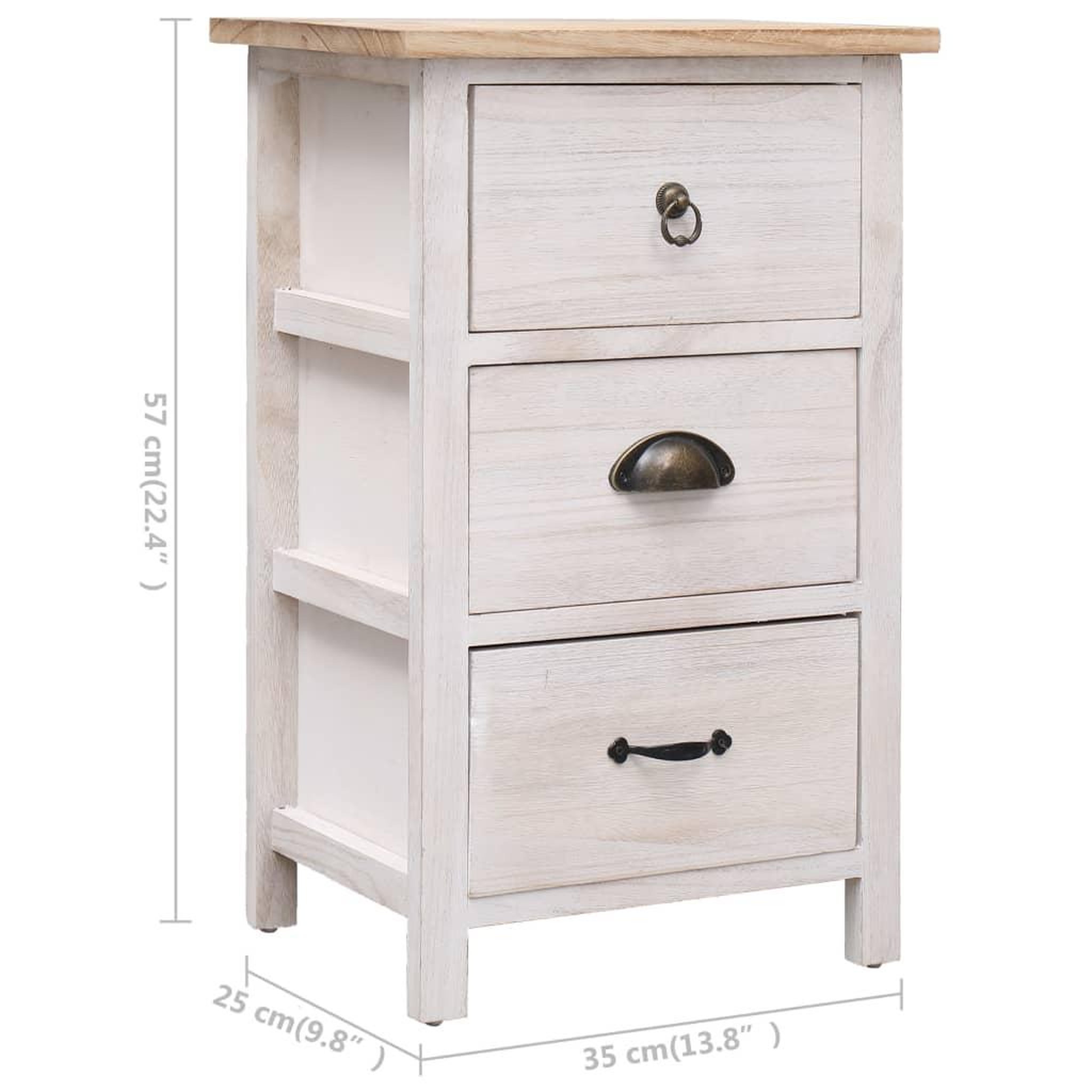 Voir la diapositive 6 : VIDAXL Armoire laterale 35x25x57 cm Bois de Paulownia