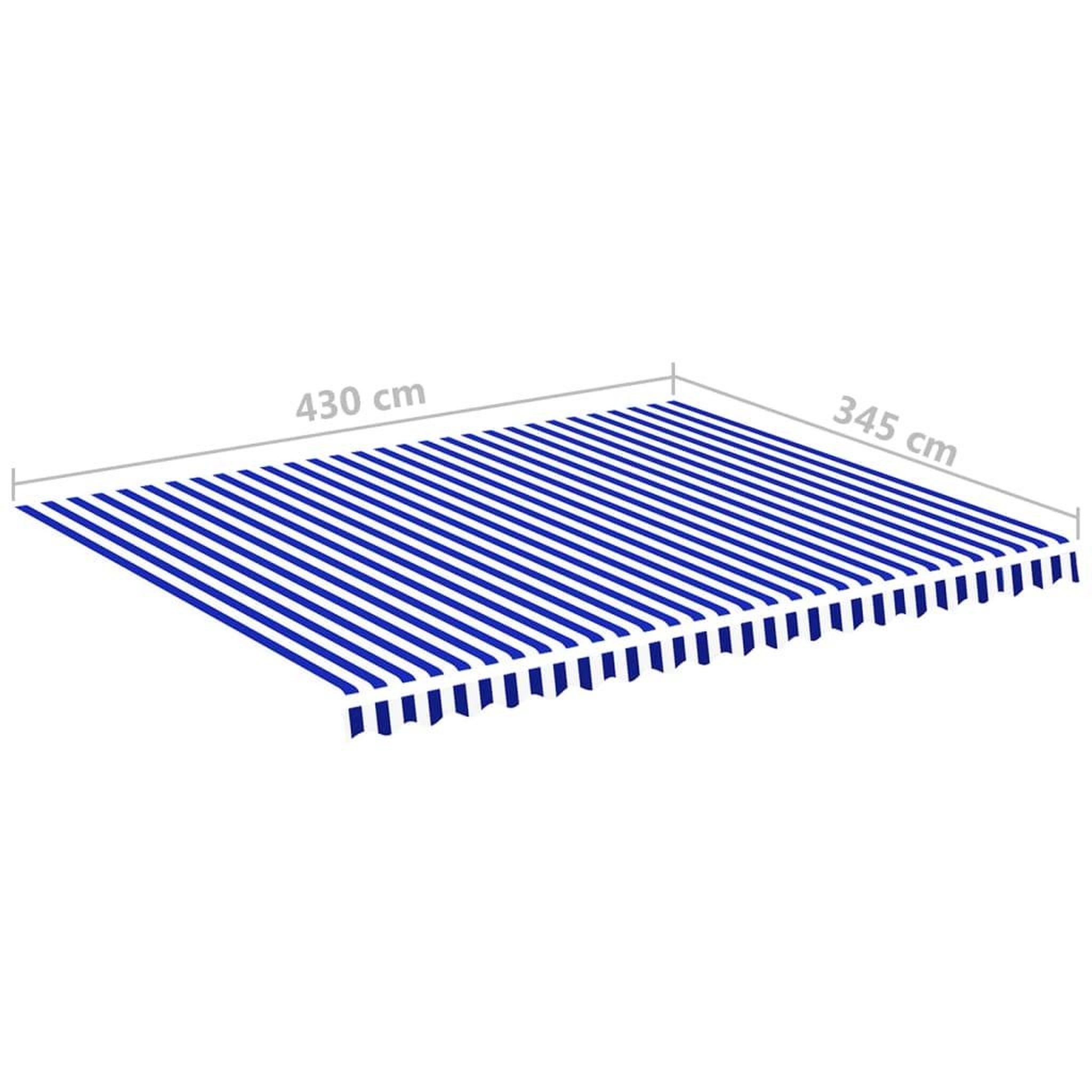 Voir la diapositive 6 : VIDAXL Tissu de remplacement pour auvent Bleu et blanc 4,5x3,5 m