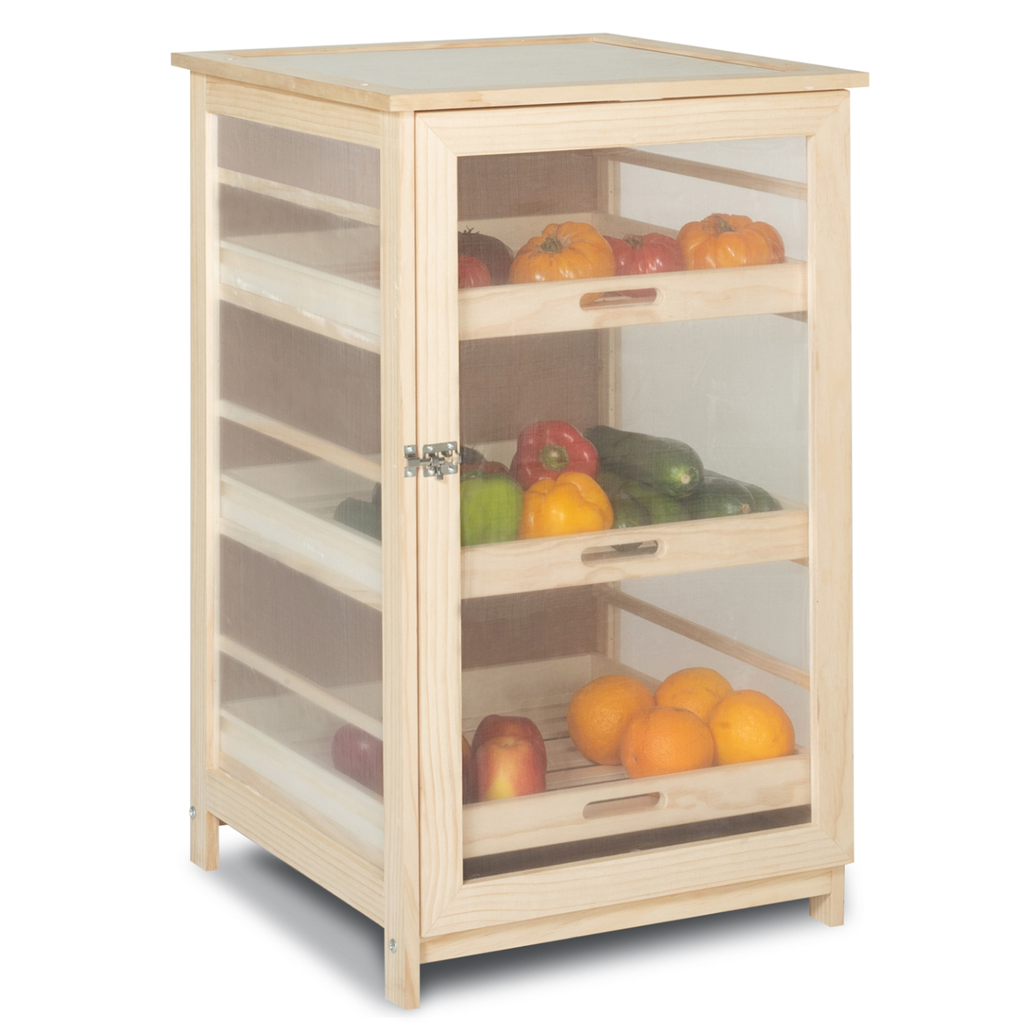 Voir la diapositive 3 : ID MARKET Légumier fruitier en bois vegge avec 3 tiroirs amovibles