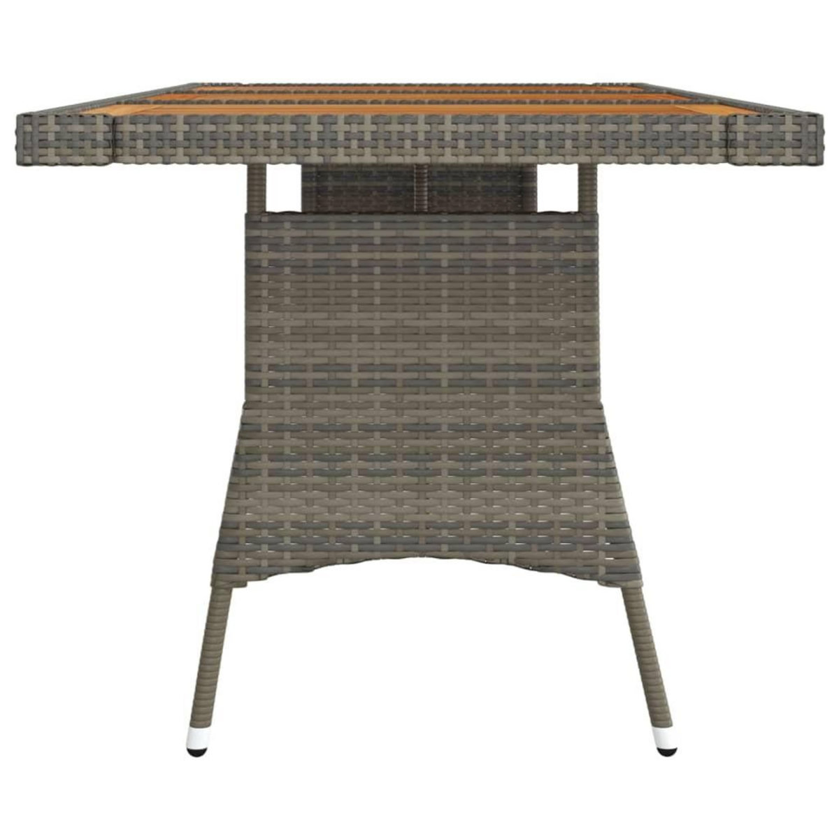 VIDAXL Table de jardin Gris 160x70x72 cm Resine tressee et acacia