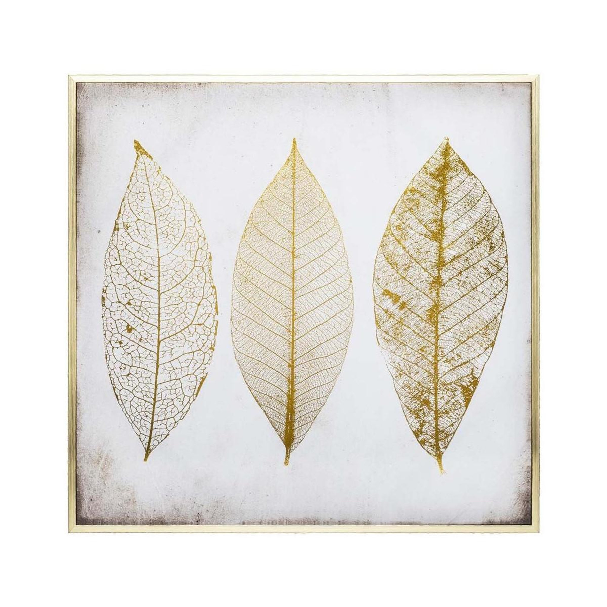 ATMOSPHERA Cadre déco imprimé  feuilles  58x58cm or