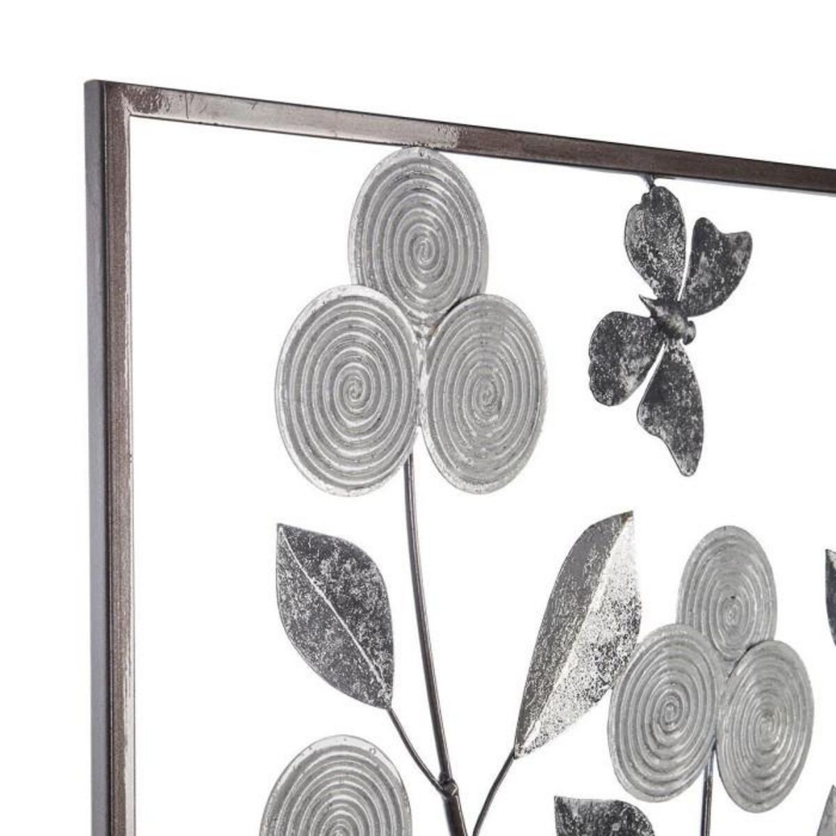 ATMOSPHERA Décoration Murale Métal  Fleurs  50cm Argent