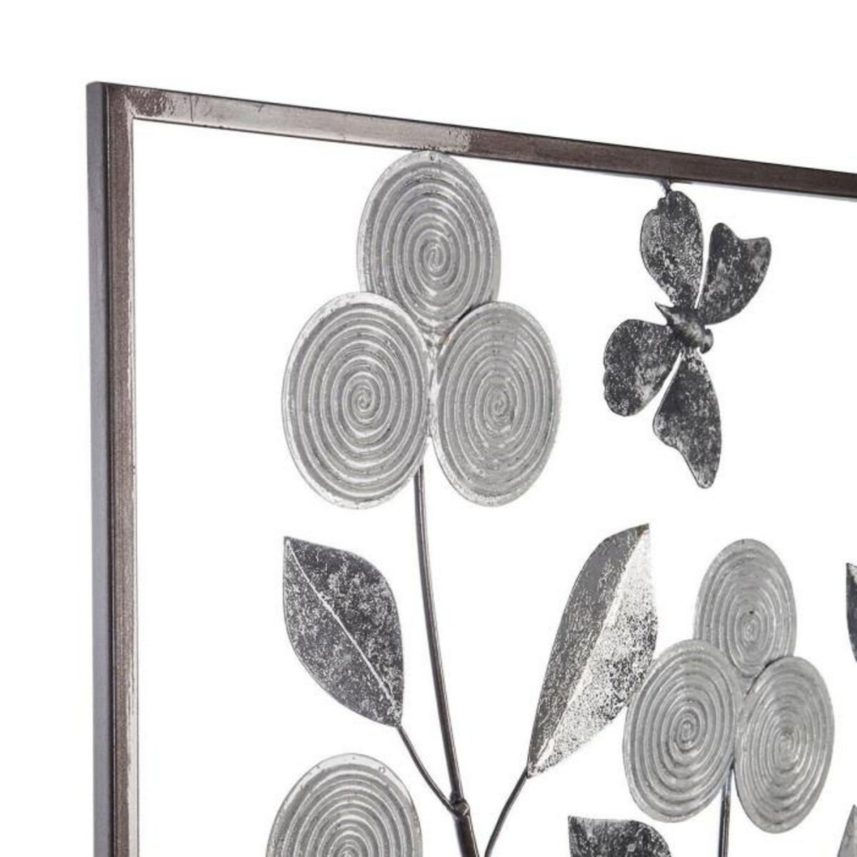 ATMOSPHERA Décoration Murale Métal  Fleurs  50cm Argent