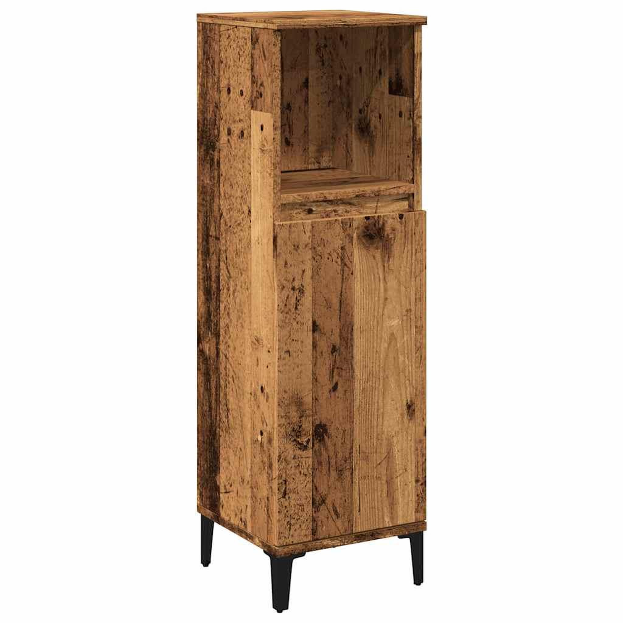 Voir la diapositive 2 : VIDAXL Armoire de salle de bain vieux bois 30x30x100cm bois ingenierie