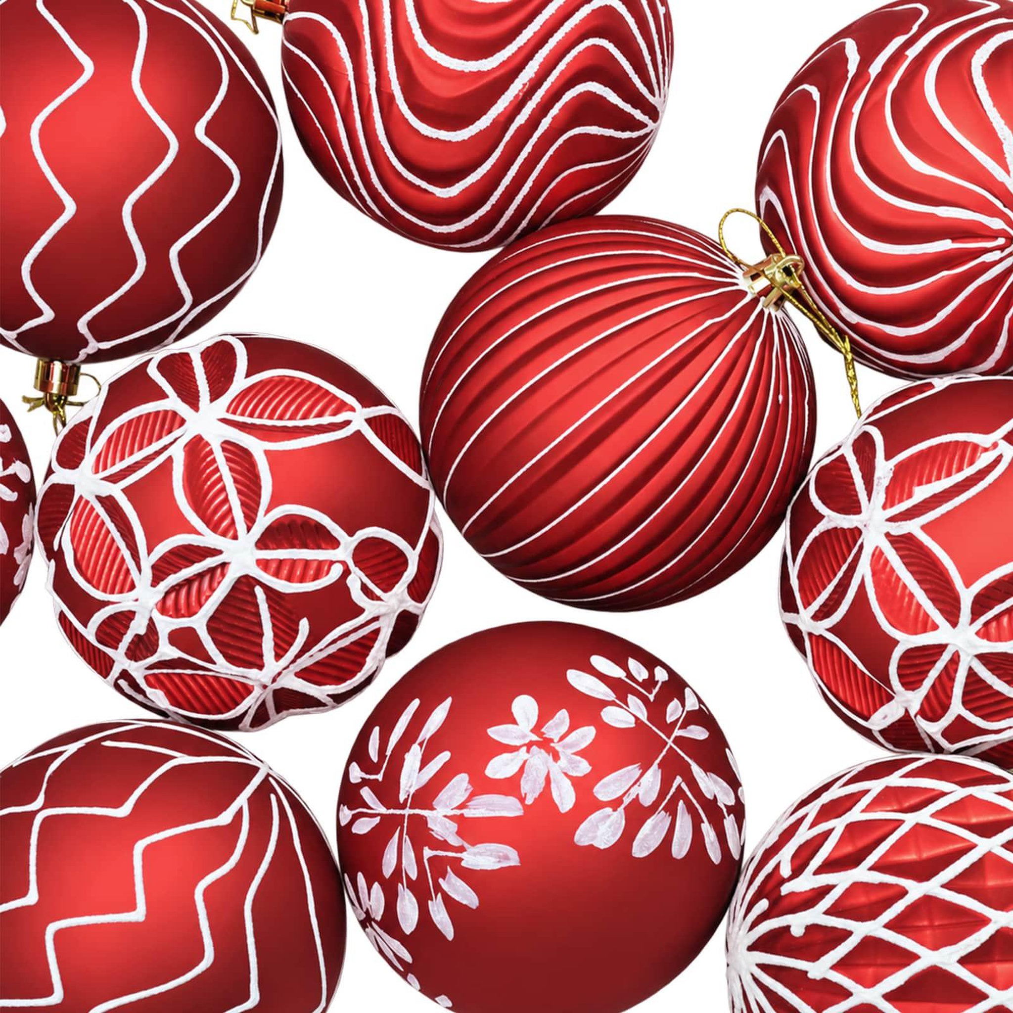 Voir la diapositive 6 : VIDAXL Ensemble de boules de Noël XL 12 pc Rouge et Blanc Diam. 10 cm