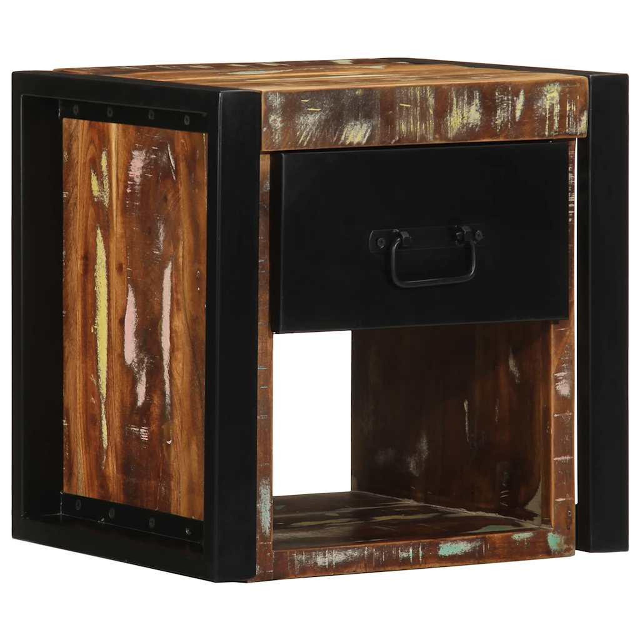 Voir la diapositive 3 : VIDAXL Table de chevet multicolore 40x35x40 cm bois de recuperation