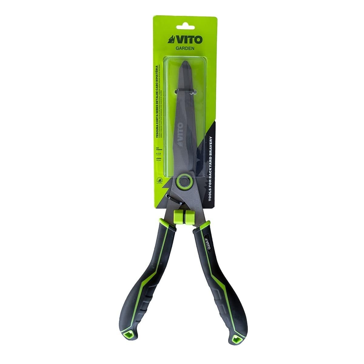 VITO Cisaille de jardin à poignées incurvées Lame 22.5 cm Acier Carbone - Sécateur de Jardin Professionnel VITO