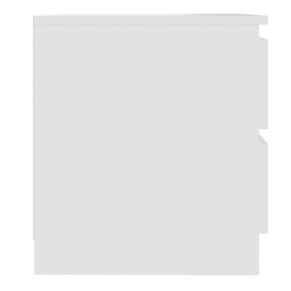 VIDAXL Table de chevet Blanc 50x39x43,5 cm Agglomere