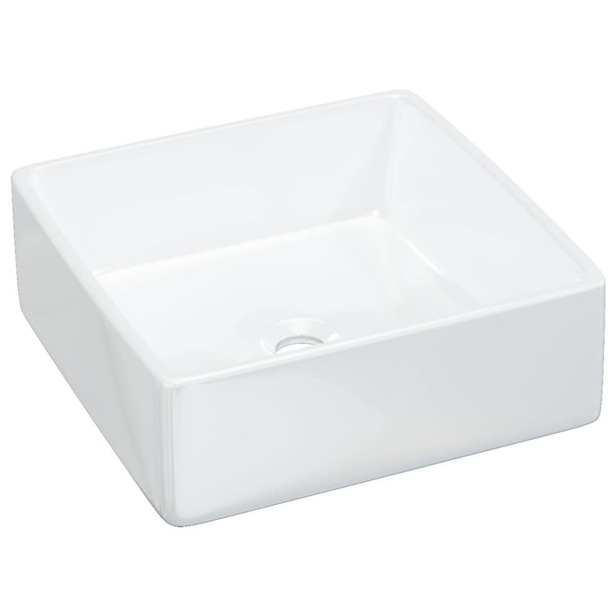 VIDAXL Lavabo blanc 37x37x13 cm ceramique carre