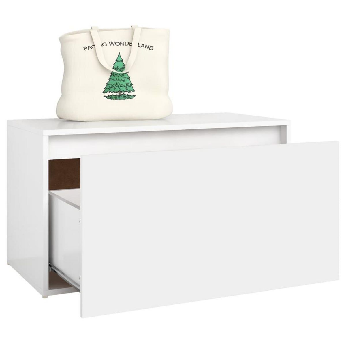 VIDAXL Banc d'entree 80x40x45 cm Blanc Bois d'ingenierie