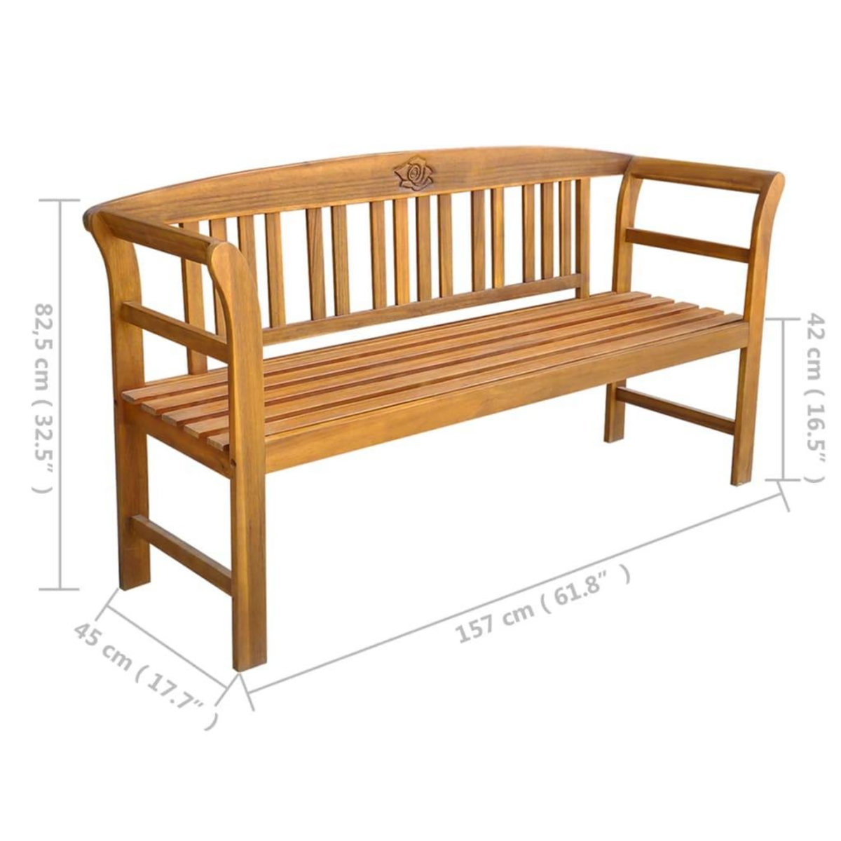 VIDAXL Banc de jardin avec coussin 157 cm Bois d'acacia massif