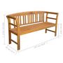 Voir la diapositive 6 : VIDAXL Banc de jardin avec coussin 157 cm Bois d'acacia massif