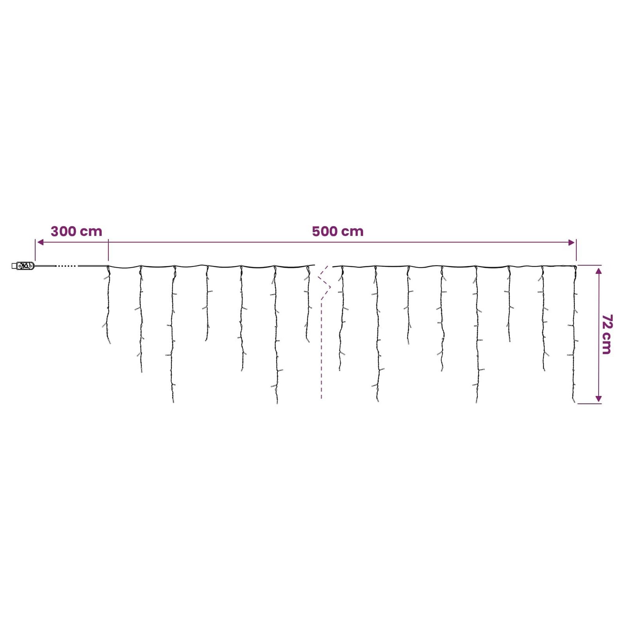 Voir la diapositive 6 : VIDAXL Rideaux lumineux 210 LED Bleu 500 x 72 cm