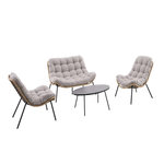 JARDIDECO Salon de jardin résine tressée Maiso Chill - 4 places - Jardideco