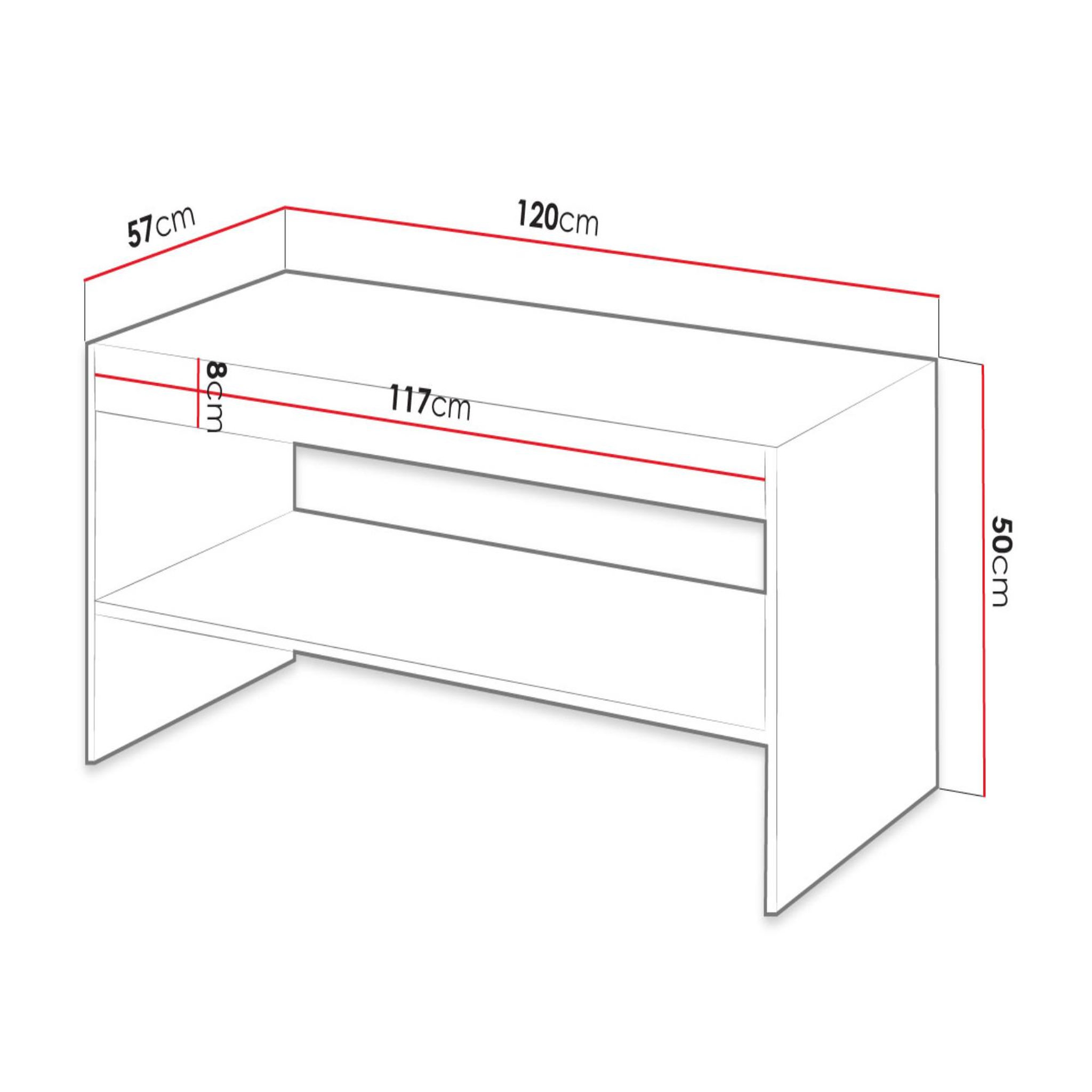 Voir la diapositive 4 : BEST MOBILIER Come - table basse - effet bois - 1 niche - 120 cm