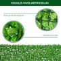 Voir la diapositive 6 : OUTSUNNY Haie artificiel érable brise-vue décoration rouleau 3L x 1H m  feuillage réaliste anti-UV vert