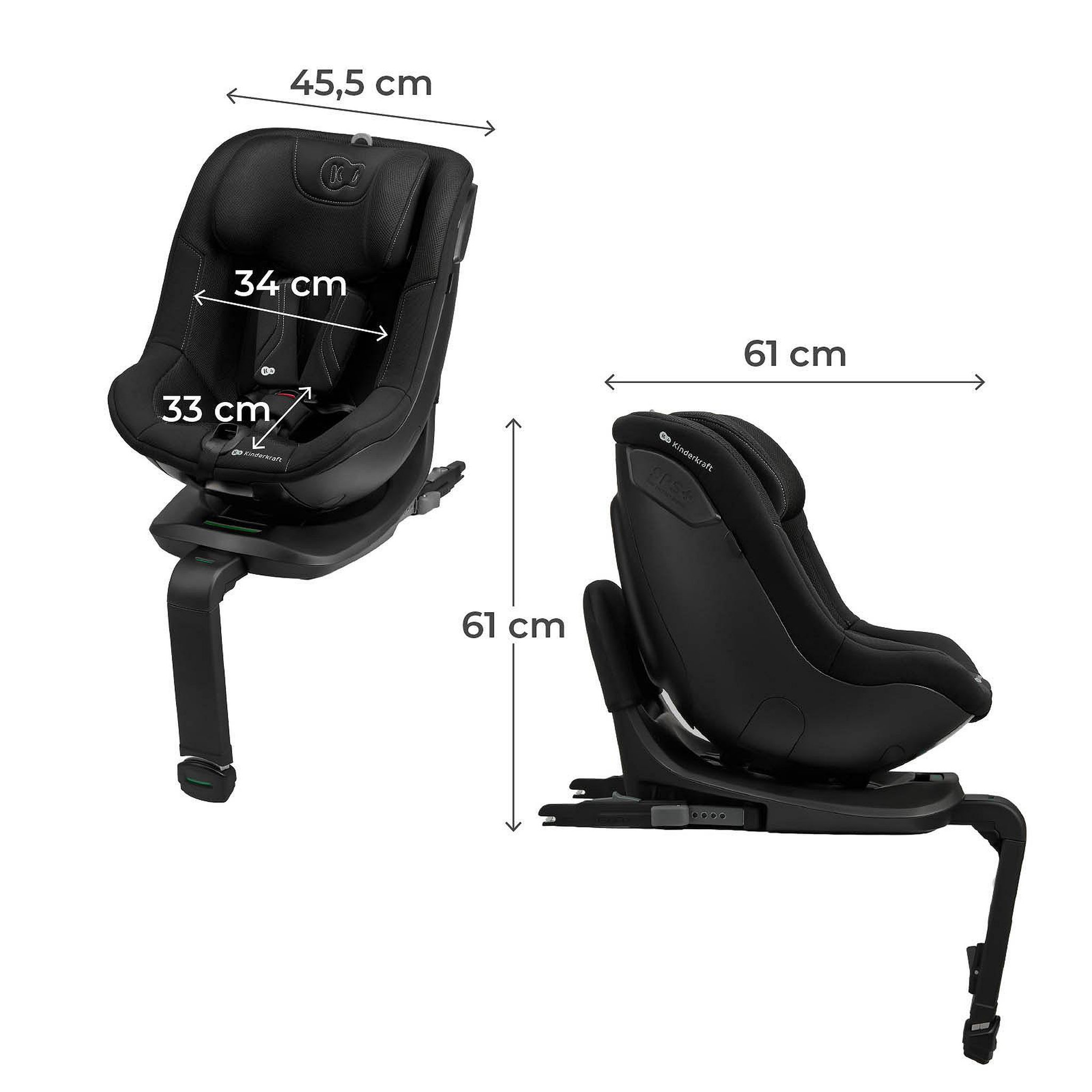 Voir la diapositive 6 : KINDERKRAFT Siège auto rotatif i-size avec sécurité renforcée et inclinaison facile tissu