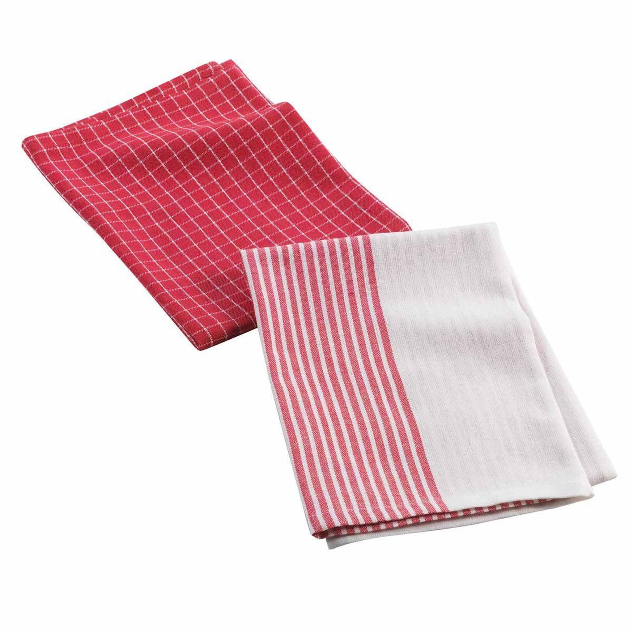 Voir la diapositive 1 : Douceur d'Intérieur Lot de 2 torchons de cuisine  au bistrot  50x70cm rouge