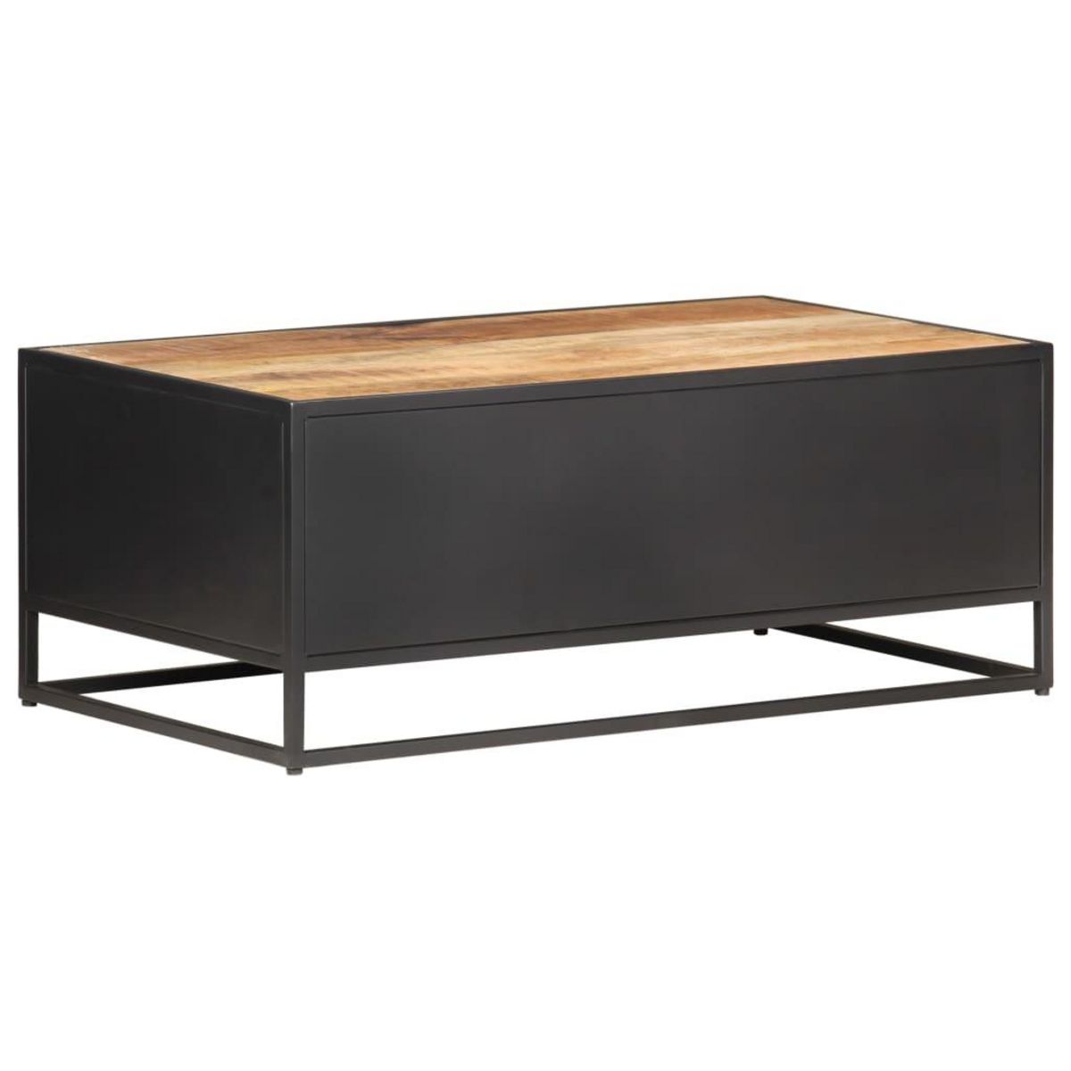 VIDAXL Table basse 90x50x35cm Bois de manguier brut et canne naturelle