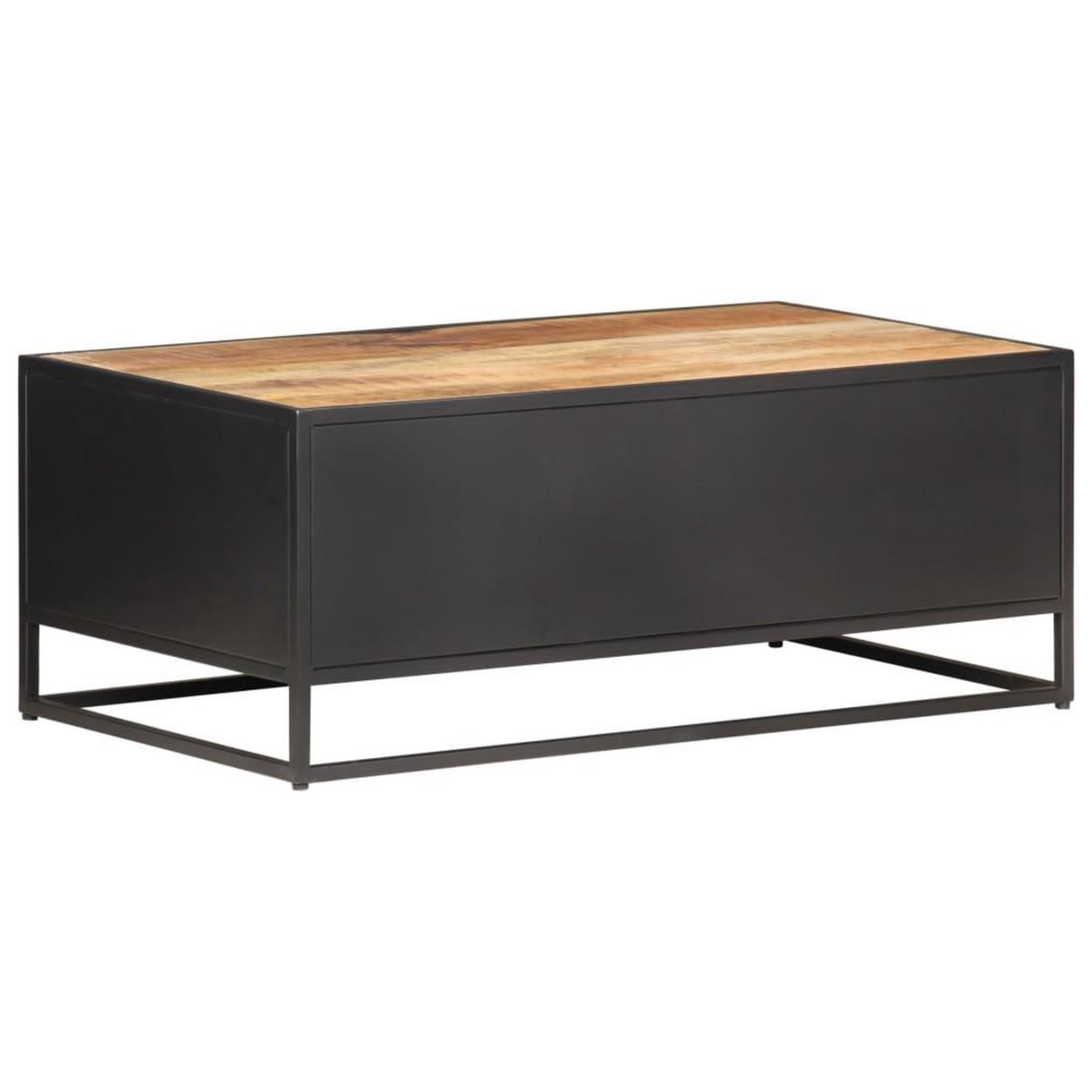 VIDAXL Table basse 90x50x35cm Bois de manguier brut et canne naturelle