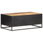 Voir la diapositive 4 : VIDAXL Table basse 90x50x35cm Bois de manguier brut et canne naturelle