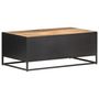 Voir la diapositive 4 : VIDAXL Table basse 90x50x35cm Bois de manguier brut et canne naturelle