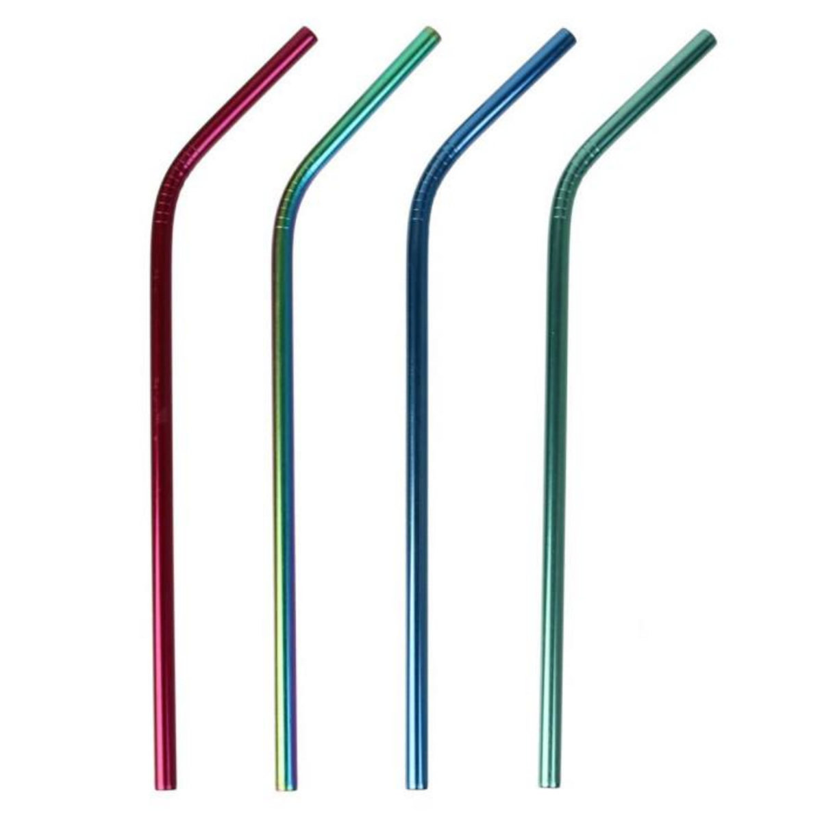 Paris Prix Lot de 4 Pailles Inox  Goupillon  22cm Multicolore