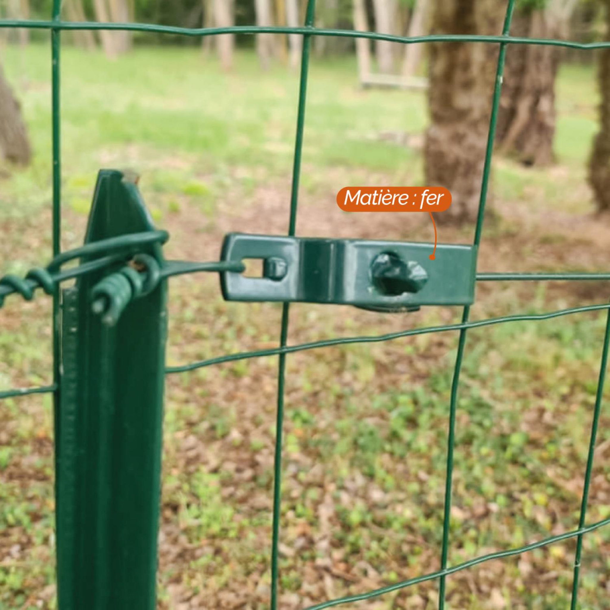 Voir la diapositive 3 : LINXOR Lot de 10 tendeurs en acier galvanisé plastifié N°3 pour fil de grillage ou autre - Vert