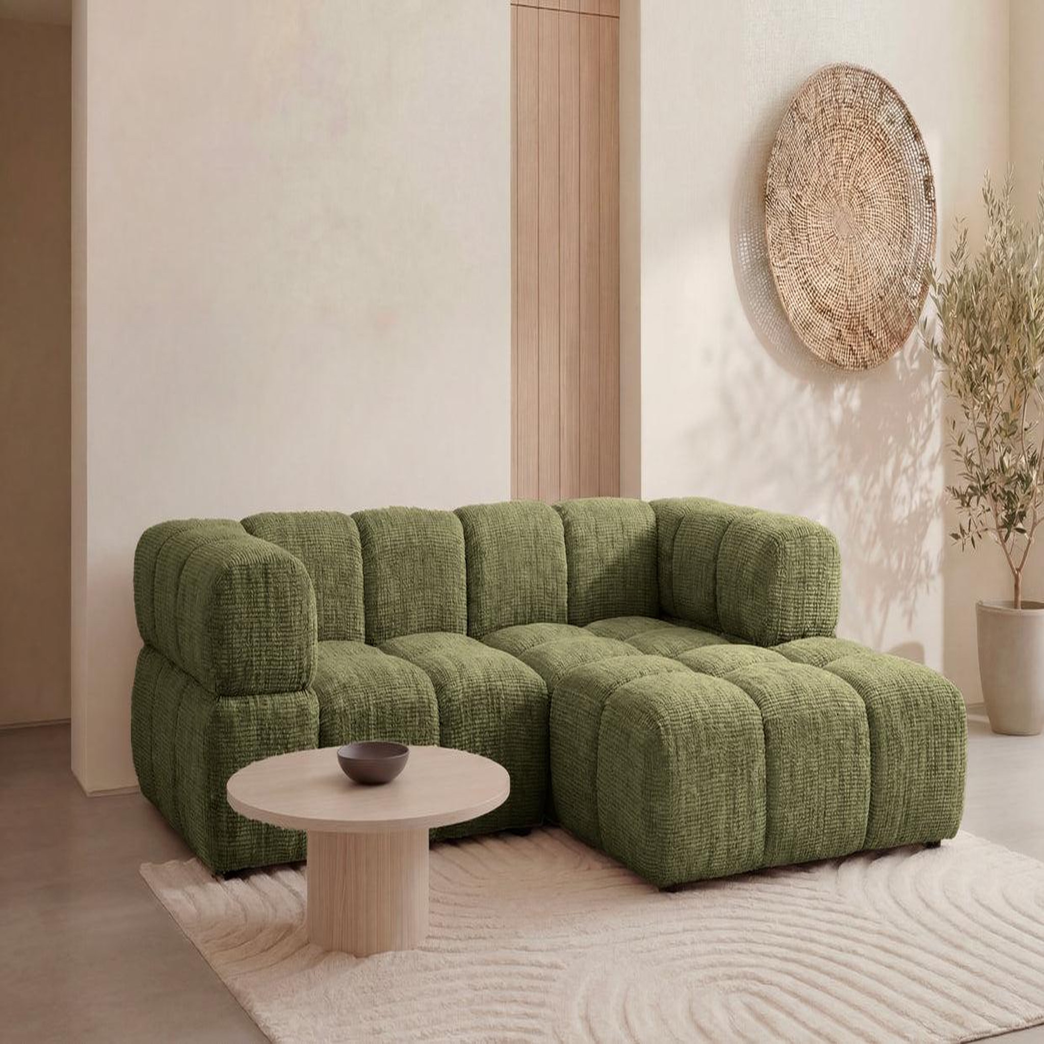 Voir la diapositive 2 : CASANOVA PARIS Gustave - canapé d'angle tissu chenille 4 places