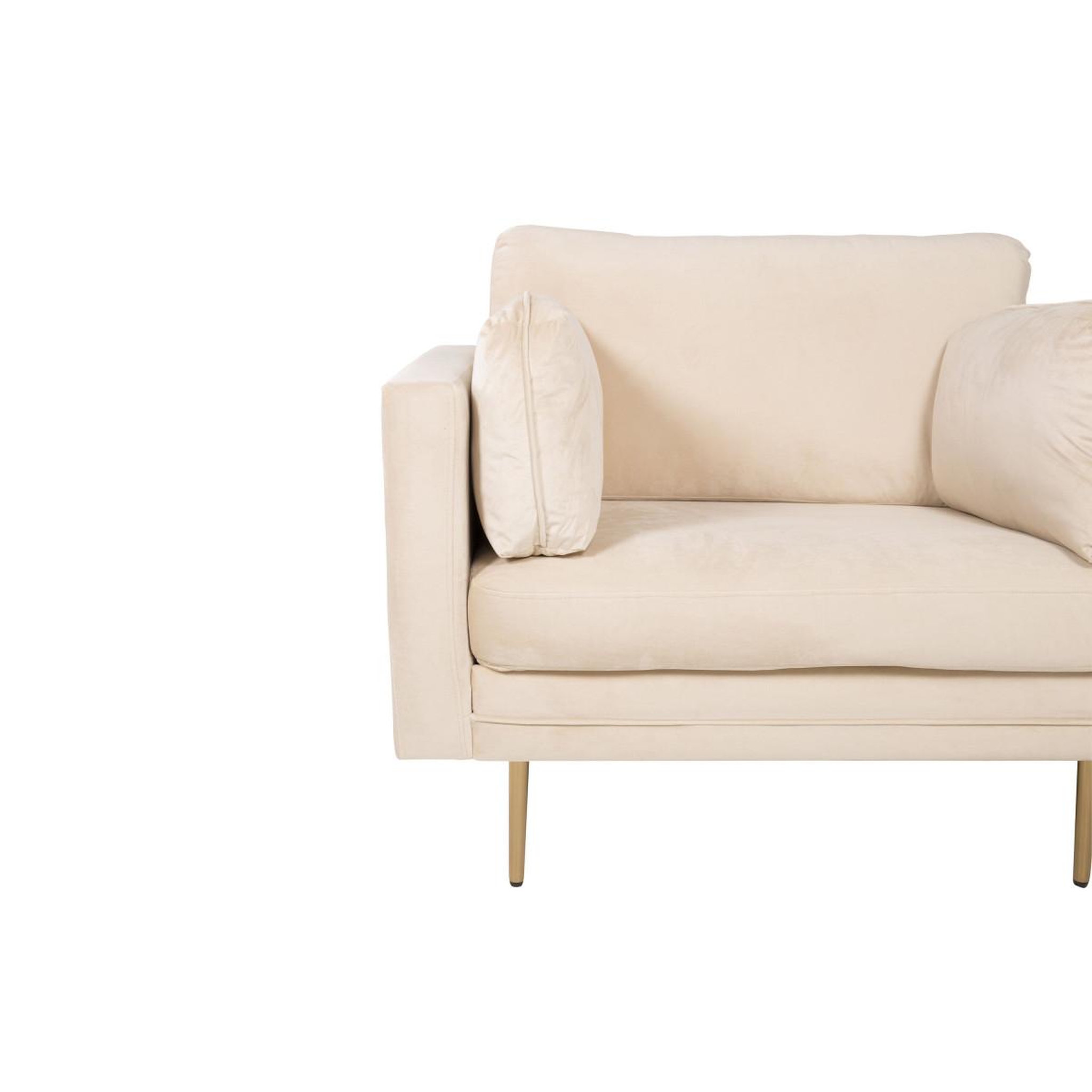 Voir la diapositive 6 : Paris Prix Fauteuil design en velours  boom  110cm beige & or