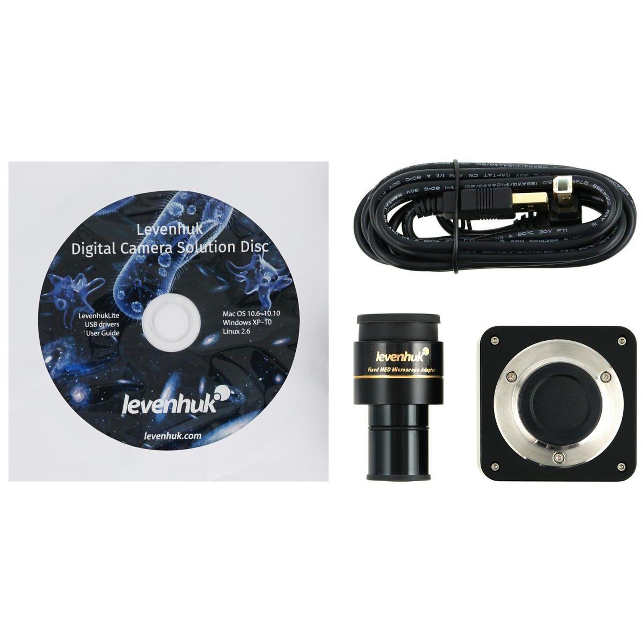 Voir la diapositive 4 : LEVENHUK Microscope trinoculaire numérique  med d40t