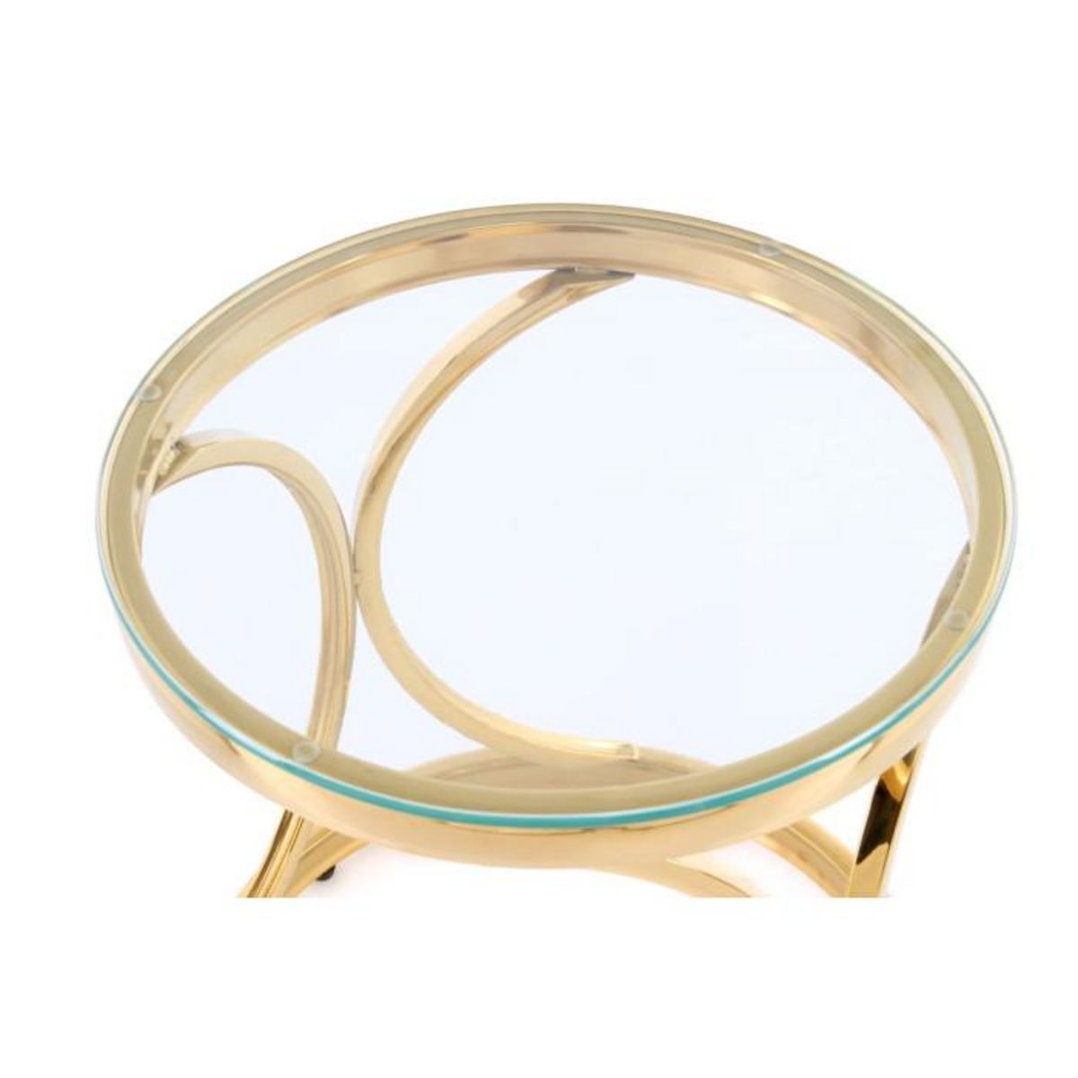 Paris Prix Table d'Appoint Design  Weyda  42cm Transparent & Or