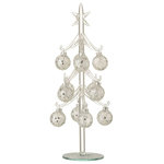 Paris Prix Statuette Déco  Sapin & Boules Noël  30cm Argent