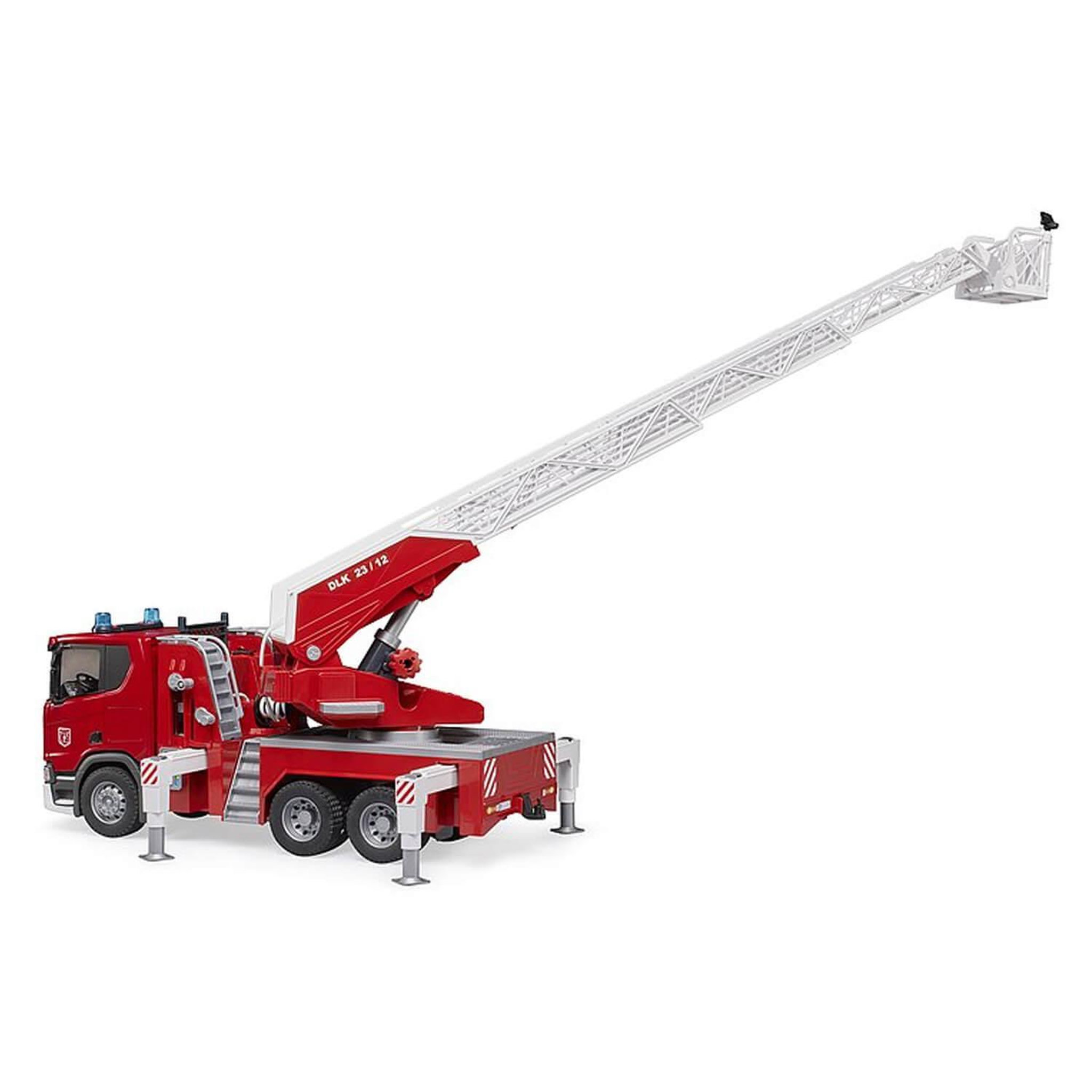 Voir la diapositive 2 : Bruder Camion de pompiers Bruder Scania Super 560R avec échelle pivotante et pompe à eau