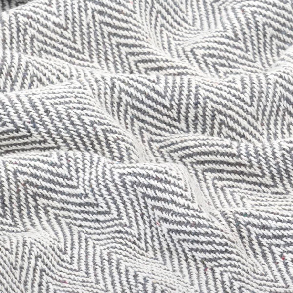 VIDAXL Couverture coton a chevrons 160x210 cm Gris