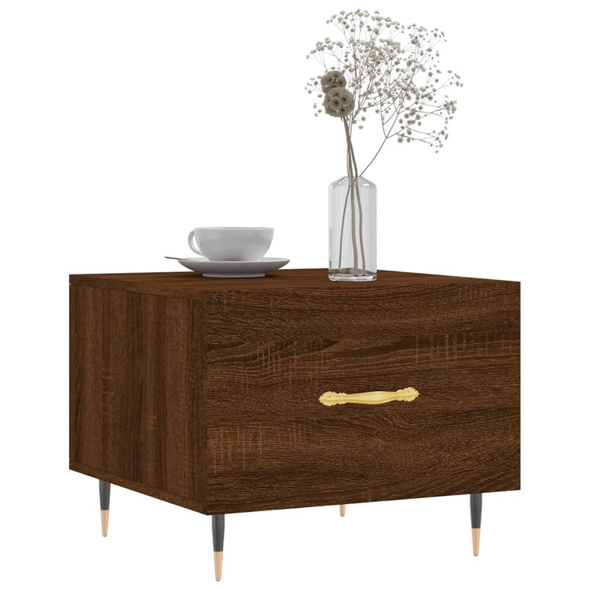 Voir la diapositive 3 : VIDAXL Table basse Chene marron 50x50x40 cm Bois d'ingenierie
