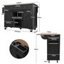 Voir la diapositive 3 : MERAX Desserte 2 portes 3 tiroirs coloris noir mdf