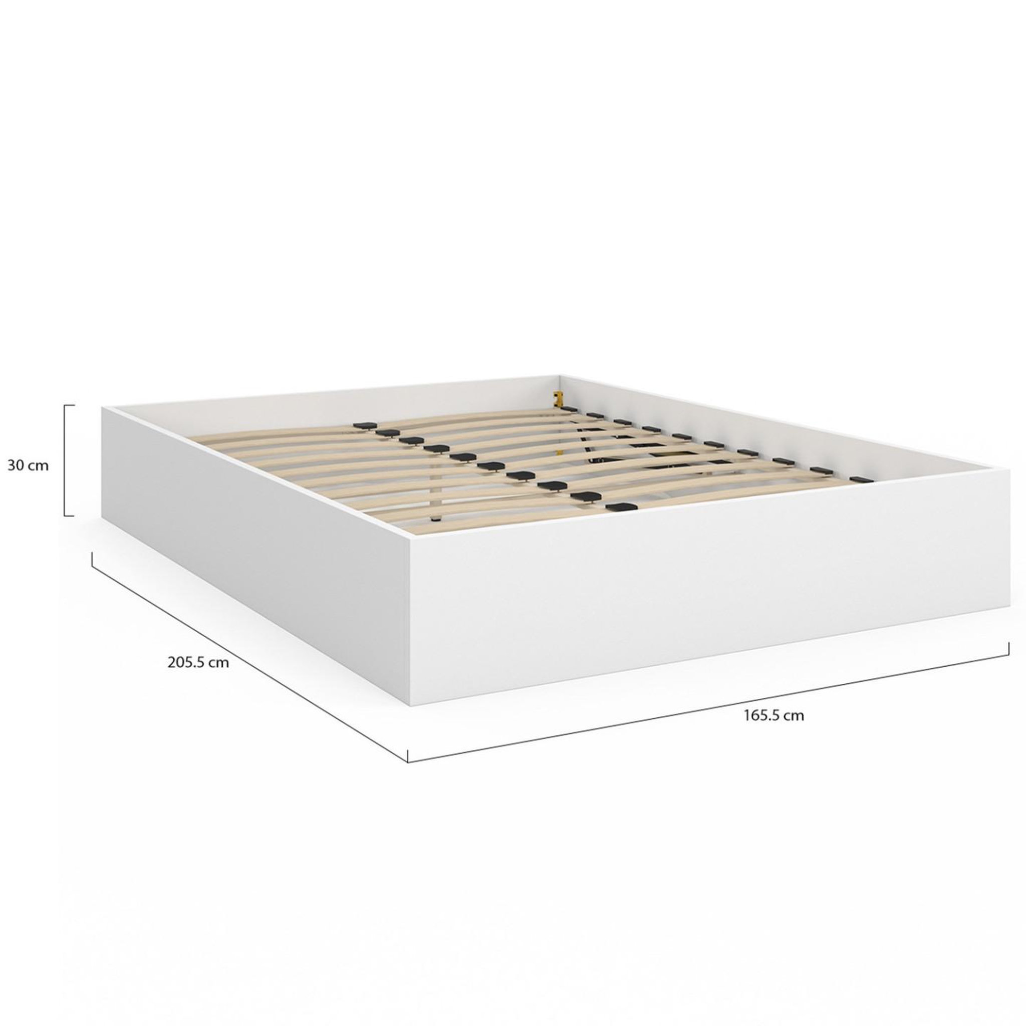 Voir la diapositive 4 : ID MARKET Lit coffre double sandside avec sommier 160 x 200 cm blanc