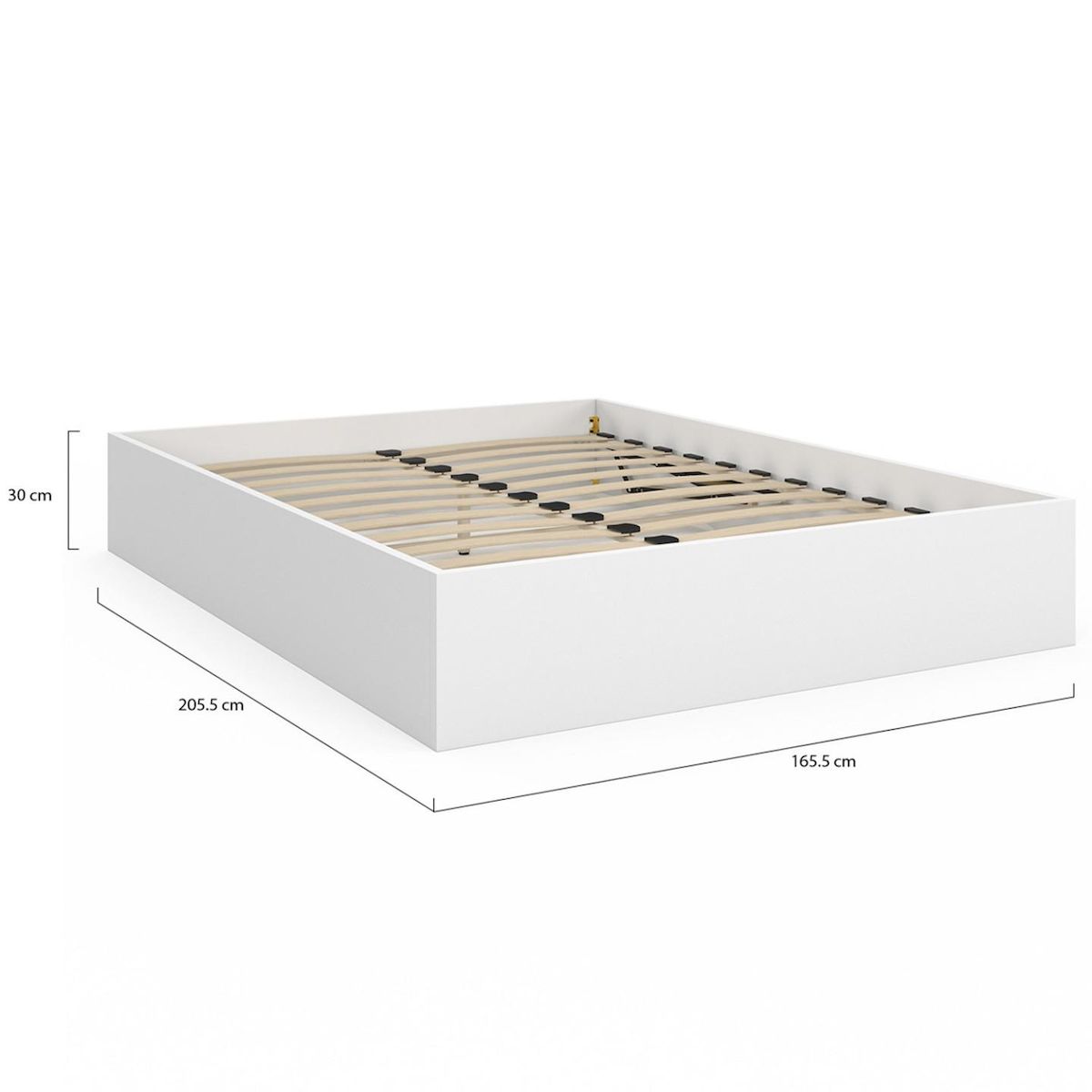 ID MARKET Lit coffre double SANDSIDE avec sommier 160 x 200 cm blanc
