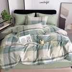 Home collection Parure housse de couette 3 pcs 240x220 cm en percale de coton 80 fils Althé