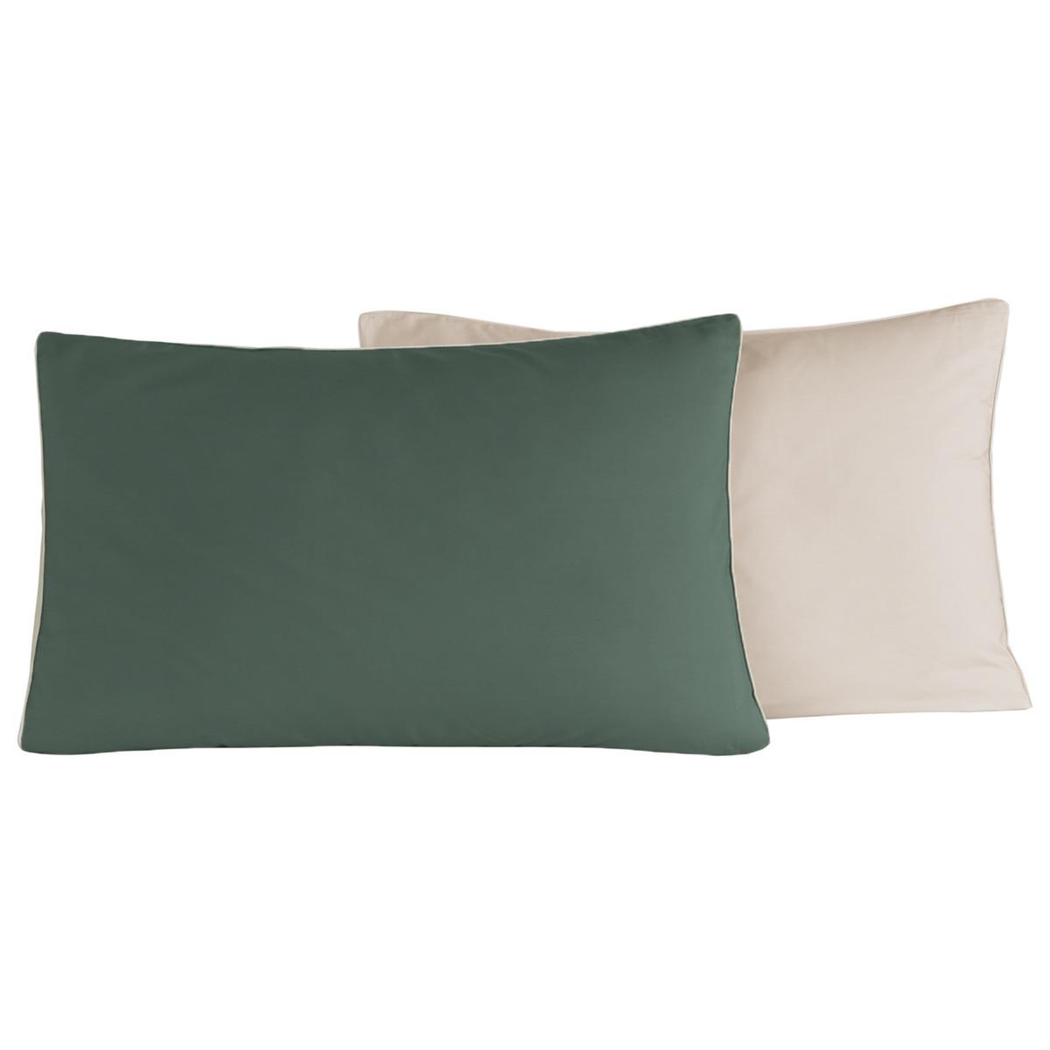 Voir la diapositive 1 : Sensei Maison Lot de 2 taies d'oreiller bicolores en percale coton DOZMARY