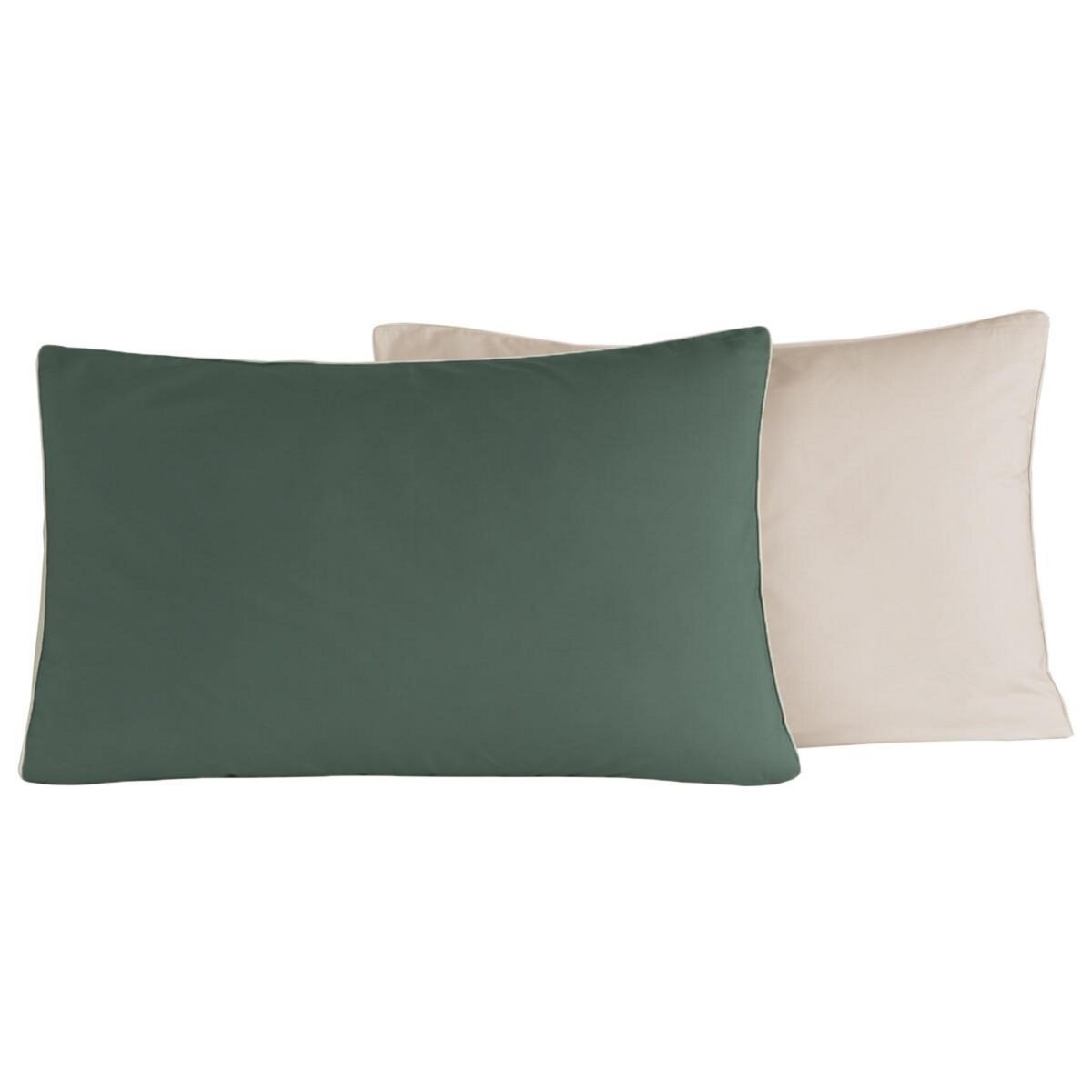 Sensei Maison Lot de 2 taies d'oreiller bicolores en percale coton DOZMARY