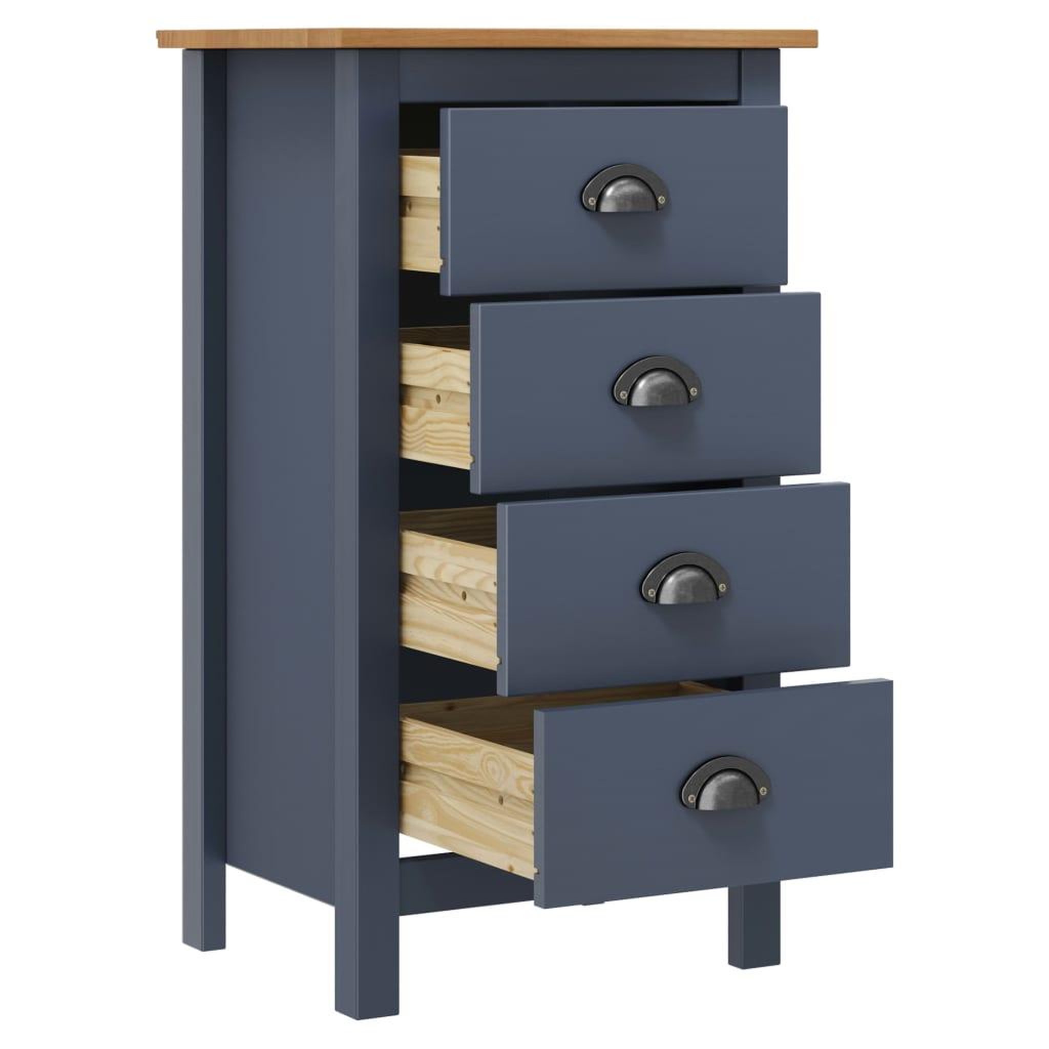 Voir la diapositive 3 : VIDAXL Buffet Hill Gris 46x35x80 cm Bois de pin solide