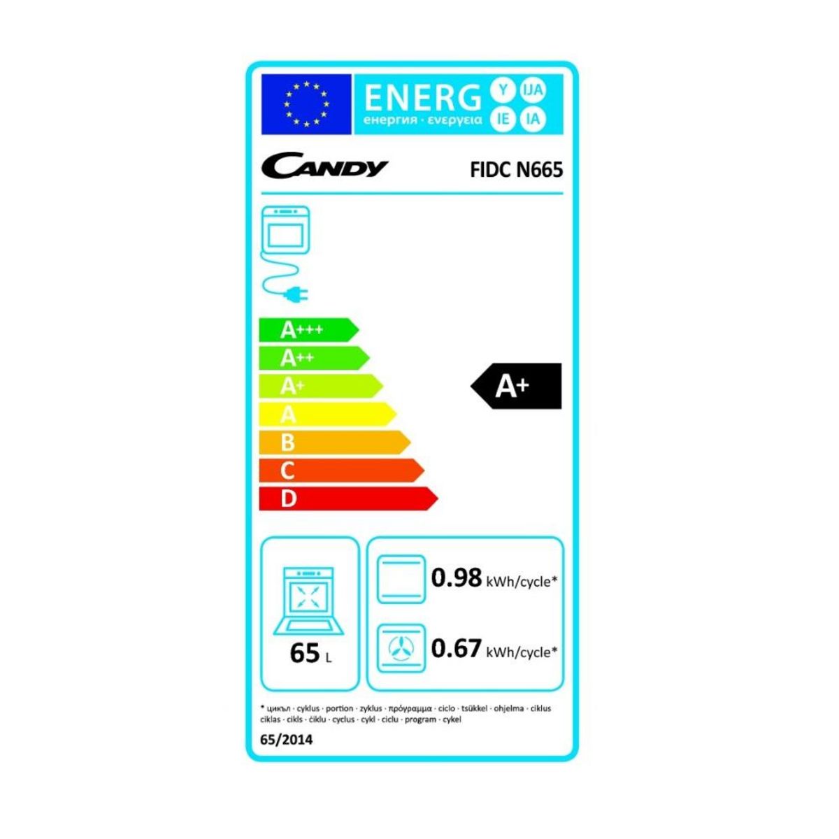 Candy Four intégrable multifonction 65l 60cm catalyse noir - FIDCN665