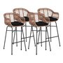 Voir la diapositive 1 : LISA DESIGN Rosano - lot de 4 tabourets - effet rotin - couleur bois et noir
